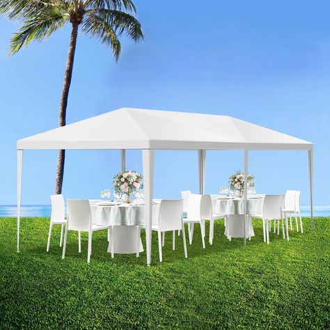 PRICES MAY VARY. ⛺ EXTRA LARGE SPACE: The 10'x20' outdoor party tent is spacious enough to accommodate approximately 20-30 people or place 2 85x70 inch tables and 22 chairs for dining or party purposes. Therefore, it can be used as a garden wedding tent, outdoor event tent, and birthday party tent. You can also use it for backyard barbecues with your friends. Additionally, the outdoor gazebo tent is an excellent choice for baby showers 🎪 SELECTED MATERIALS: The canopy of event tent is made of p White Wedding Tent, Outside Gazebo, Tents For Parties, Tent Event, Outdoor Gazebo, Large Tent, Gazebo Tent, Outdoor Birthday, Outdoor Gazebos