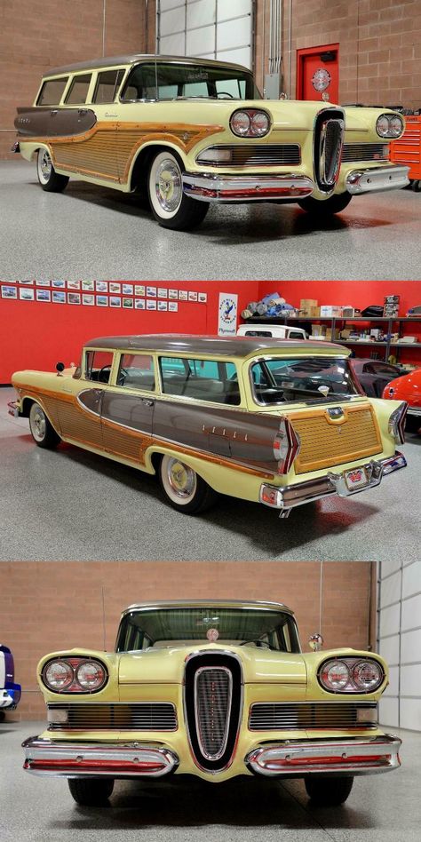 1950s Cars, Car Advertisement, Station Wagon Cars, Edsel Ford, Caprice Classic, Wagon Cars, Woody Wagon, Classic Americana, Ford Lincoln Mercury