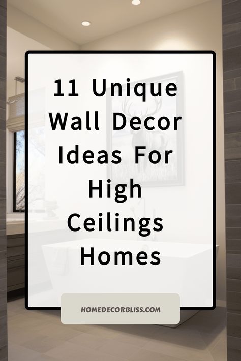 Transform your high ceilings into a stunning focal point with these 11 unique wall decor ideas. Elevate your space with creative and stylish designs that will make your home feel spacious and cozy at the same time. Whether you prefer modern, bohemian, or minimalist aesthetics, there's a wall decor idea here for every taste. Say goodbye to bare walls and hello to a space that reflects your personality and style. Harness the power of vertical space to create a visual impact in any room of your hom Loft Wall Decor High Ceilings, How To Decorate A Long Wall Hallway, Long Hallway Wall Decor Ideas Farmhouse, Art Ideas For Large Wall Living Rooms, High End Wall Decor, How To Decorate A Large Blank Living Room Wall, Large Wall Decor Living Room Vaulted Ceilings Big Windows, Living Room Wall Decor Vaulted Ceiling, High Ceiling Artwork