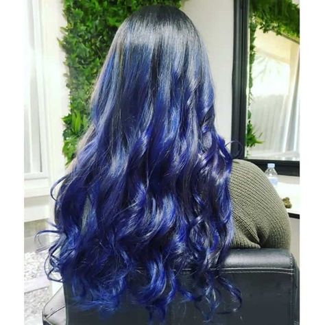 Midnight Blue Hair Color, Midnight Blue Hair Dye, Blue Hair Color Ideas, Midnight Blue Hair, Blue Hair Color, Dyed Hair Blue, Midnight Blue Color, Hair Dyes, Hair Color Blue