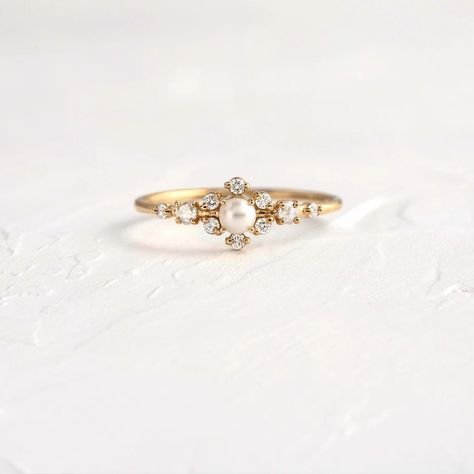 Pearl Siren Ring | Melanie Casey Fine Jewelry Promise Ring For Girlfriend, Promise Rings For Girlfriend, Ring For Girlfriend, Pearl Wedding Ring, Ring For Wedding, Rare Pearls, Melanie Casey, Necklace Chain Lengths, Pearl Gemstone