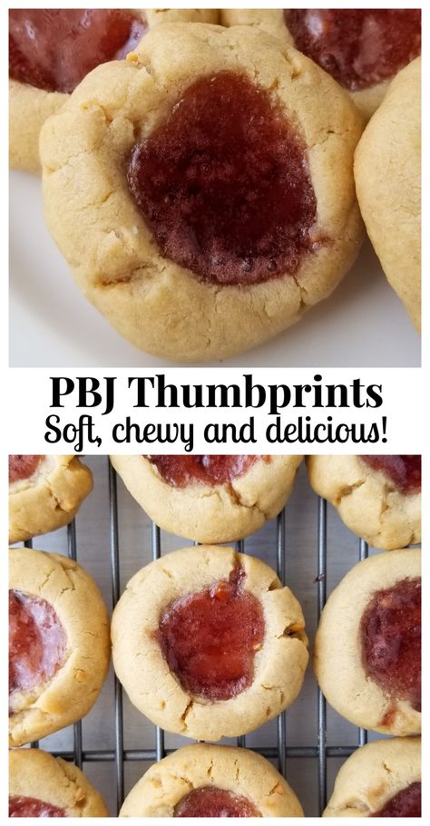 Jelly Thumbprint Cookies, Thumbprint Cookies Christmas, Peanut Butter Jelly Cookies, Peanut Butter Thumbprint Cookies, Cookies Thumbprint, Brownie Vegan, Party Crowd, Chocolate Thumbprint Cookies, Cookies Stuffed