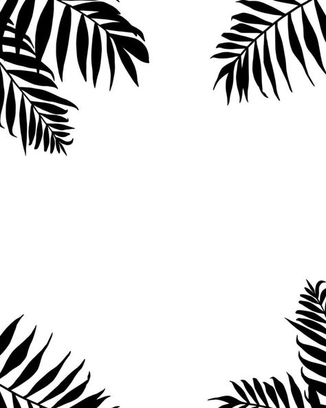 Palm leaves frame. Tropic plants branches silhouettes black borders. Isolated vector banner, background wedding invitation template Tropical Silhouette, Black Borders, Leaves Frame, Background Wedding, Leaf Silhouette, Vector Infographic, Island Theme, Palm Tree Leaves, Plant Vector