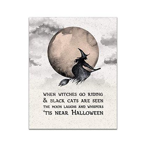 When Witches Go Riding, Wall Decor For Men, New Moon Rituals, Bar Vintage, 11x14 Print, Season Of The Witch, Witch Art, Handmade Artwork, Vintage Wall Decor