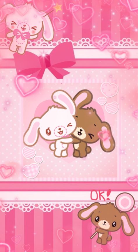 Sugar Bunnies, Kawaii Background, Memo Paper, Bunny Wallpaper, Whatsapp Wallpaper, Sanrio Wallpaper, Hello Kitty Iphone Wallpaper, Phone Stuff, Character Wallpaper