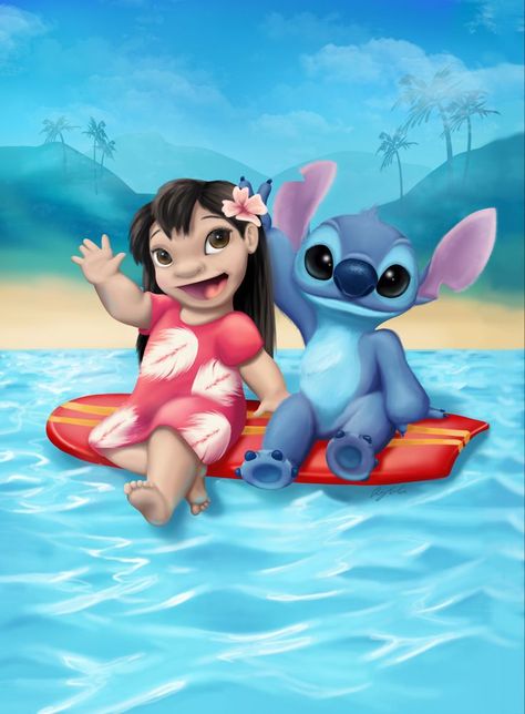 Lelo And Stich, Disney Characters Lilo, Cartoon Cross Stitch, Stitch Wallpapers, Fine Aesthetic, Lilo And Stitch Characters, Experiment 626, Lilo And Stitch Quotes, Painting Cartoon