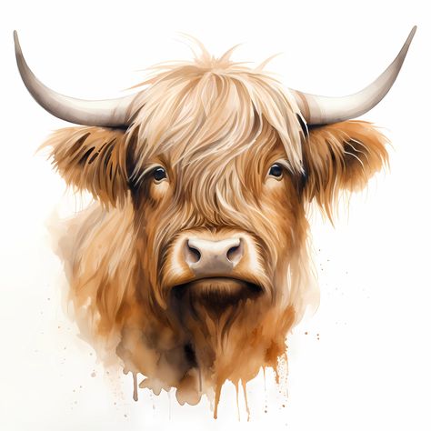 This sweet highland cow is ready to be instantly downloaded, printed and placed in your nursery, children's room or any other room of your choosing! DIGITAL DOWNLOAD No physical item will be shipped to you Download and print directly after purchasing Feel free to check out the rest of the shop!  https://www.etsy.com/ca/shop/MadebyHaylsCA *personal use only* 4096x4096 px and 300dpi  Do not hesitate to contact me with any issues, thank you for your purchase! Simple Highland Cow Painting, Watercolour Highland Cow, How To Paint A Highland Cow, How To Draw A Highland Cow, Highland Cow Painting Easy, Highland Cow Sketch, Scottish Highland Cow Art, Highland Cow Drawing, Highland Cow Watercolour