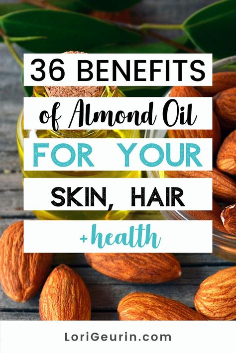 There are so many amazing benefits of almond oil. Sweet almond oil can improve your skin, hair, and health. Here are 36 of the top benefits and uses for skin and hair.     #almondoil #almondoilbenefits #almondoiluses #almondoilbenefitsforskin Benefits Of Almond Oil, Almond Oil For Skin, Almond Oil Uses, Almond Oil Benefits, Almond Benefits, Nutritional Therapist, Oil For Skin, Healthy Glowing Skin, Skin Hair