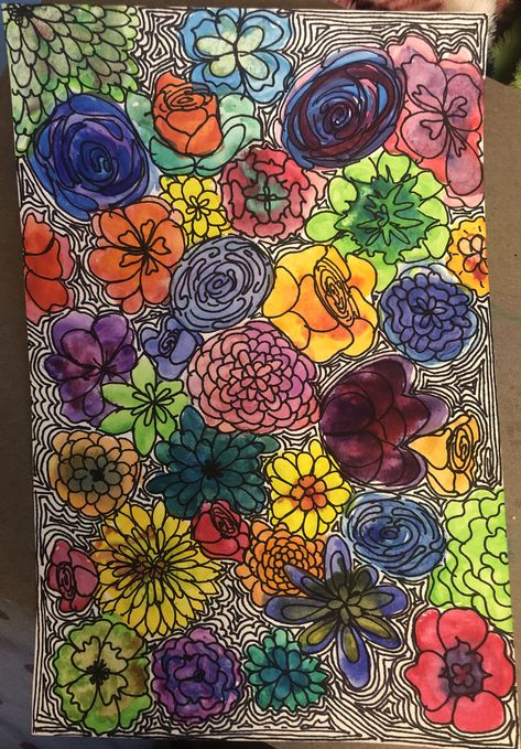 Kirby Drawing, Watercolor And Sharpie, Sharpie Ideas, Journal Drawings, Sharpie Crafts, Teen Art, Sharpie Art, Book Ideas, Art Club