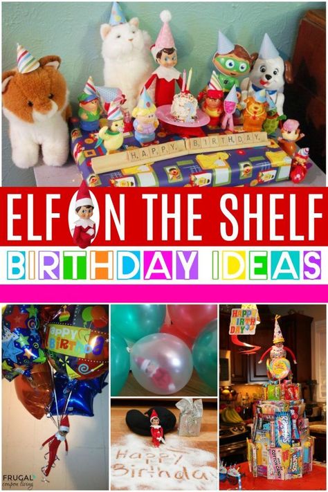 Have a November or December birthday? Enjoy these creative Elf on the Shelf Birthday Ideas and Elf Birthday Traditions See over 100s of Elf on the Shelf Ideas plus free Scout elf printables. #FrugalCouponLiving #ElfontheShelf #ElfontheShelfIdeas #ElfIdeas #funnyelfideas #funnyelfontheshelf #elfprintables #freeelfprintables #printables #freeprintables #birthday Elf On The Shelf Birthday, Elf Birthday, Birthday Elf, Elf Printables, Birthday Traditions, Jesus Birthday, Elf Antics, Elf Fun, Mini Balloons