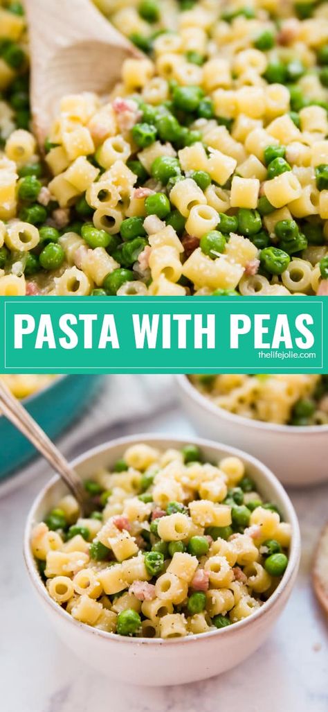 Pasta Peas And Bacon, Peas And Macaroni Italian, Pasta Peas Pancetta, Pasta Peas Recipe, Pasta And Peas Recipe, Pasta And Peas, Pasta Peas, Pancetta Recipes, Pasta With Peas