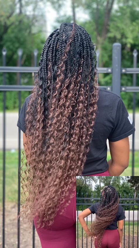 How to Make Hairstyle For Medium Hair|hairstyle tutorials Ombre Bohemian Braids, Ombre Bohemian Knotless Braids, Black Goddess Braids, Bohemian Box Braids, Bohemian Knotless Braids, Black Hair Curls, Bohemian Knotless, Braids Boxbraids, Best Human Hair Wigs