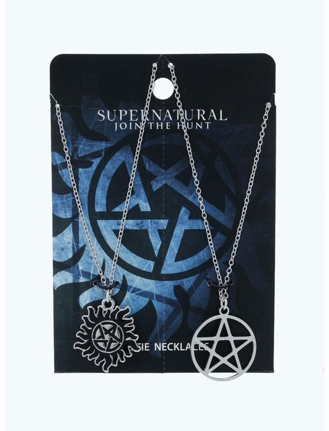 Supernatural Anti-Possession Pentagram Best Friend Necklace Set | Hot Topic Vampire Diaries Necklace, Supernatural Anti Possession, Supernatural Jewelry, Supernatural Necklace, Supernatural Merchandise, Supernatural Gifts, Cute Animal Quotes, Fandom Jewelry, Supernatural Wallpaper