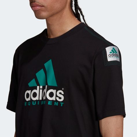 adidas EQT LOGO TEE - Black | adidas US Sport Training, Adidas Eqt, Round Neck Tees, Logo Tee, Adidas Online, Sport Wear, Logo Tees, Black Adidas, Black Tee