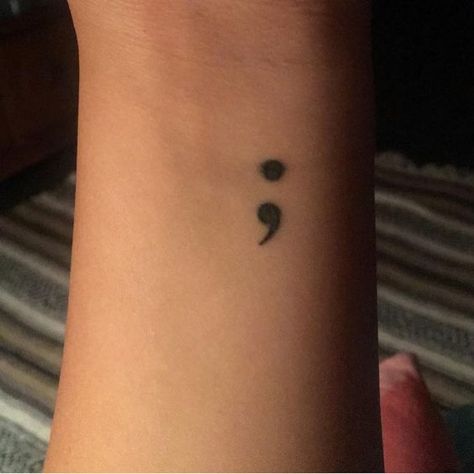 Semicolon Tattoos Meaning & 77+ Designs with History | 2021 Small Tats Ideas, Semi-colon Tattoo Stick And Poke, Ankle Stick And Poke Tattoo, Tatoos Woman Ideas, Tattoo Preparation, Semicolon Tattoo Ideas, Semi Colon Tattoo, Semicolon Tattoo Meaning, Tattoos Inspo