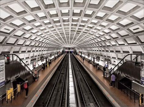 Foggy Bottom Station_Washington, USA Dupont Circle, Metro System, Travel Wishlist, Town Street, Artistic Images, City Architecture, Red Line, Metro Station, City Buildings