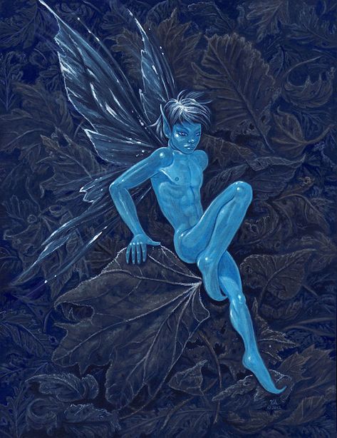 High Fantasy Art, Sci Fi Fantasy Art, Fae Art, Male Fairy, Fantasy High, Brian Froud, Faery Art, Paper Blue, Elves And Fairies