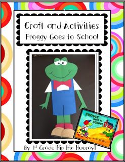 Back to School Crafts $3 Froggy Goes To School Activities, Super Simple Crafts, School Activities Kindergarten, Froggy Goes To School, September Projects, Active Learning Classroom, Beginning Of Kindergarten, School Library Displays, Fall Themes