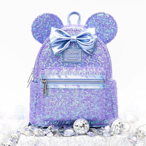 Stunning Sequin Celebration Minnie Mouse Loungefly Backpack Disney Bags Backpacks, Loungefly Backpack, Cute Mini Backpacks, Sequin Backpack, Mini Mochila, Purple Backpack, Loungefly Bag, Disney Bag, Loungefly Disney