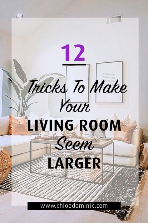 12 Tricks To Make Your Living Room Seem Larger - Chloe Dominik Floor Mirror In Small Living Room, Make Small Living Room Look Larger, How To Make Living Room Look Larger, Small Living Room Look Bigger, Floor Mirror Living Room, Room Look Bigger, Statement Mirror, Living Room Mirrors, House Decorating