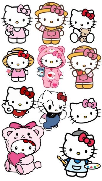 Hello Kitty Printables Templates, Hello Kitty Printables Stickers, Hello Kitty Stickers Printable, Hello Kitty Bebe, Crafts Hello Kitty, Hollow Kitty, Sticker Hello Kitty, Stickers Hello Kitty, Hello Kitty Stickers