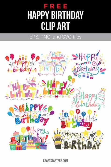 Free Birthday Images, Happy Birthday Word Art, Birthday Clip Art Free, Free Birthday Clipart, Birthday Clip Art, Balloon Boxes, Happy Birthday Clip Art, Happy Birthday Words, Birthday Boards