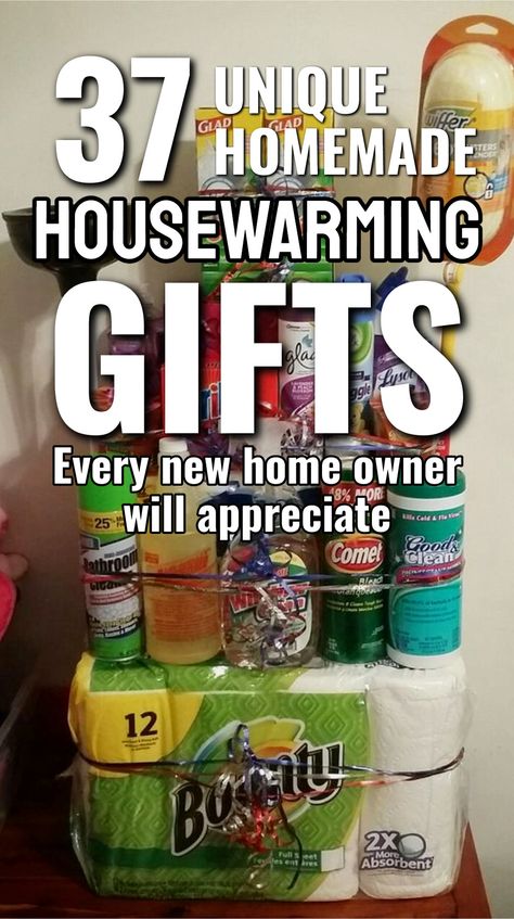 37 Unique Homemade Housewarming Gifts For Moving In a New House Or Apartment Gift For New Apartment, New House Surprise Ideas, Simple House Warming Gifts, Moving In Gift Ideas, Creative Housewarming Gift, Apartment Warming Gift Basket, Housewarming Basket Ideas Diy, New House Gift Ideas First Home, Gifts For First Apartment