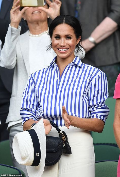 Fiona Wade, Alan Shearer, Blue And White Striped Shirt, Striped Shirt Women, The Duchess, Ralph Lauren Shirt, Meghan Markle, Lorraine, Striped Shirt