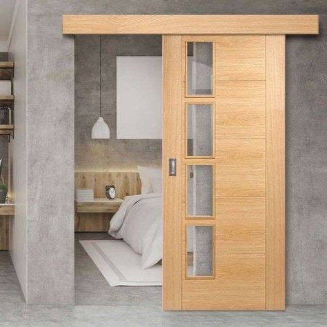 Wood Sliding Door Design, Wood And Glass Sliding Door, Room Door Design Bedrooms, Sliding Room Doors, Room Sliding Door, Bedroom Sliding Door, Wood Sliding Door, Sliding Mirror Closet Doors, Kitchen Sliding Doors