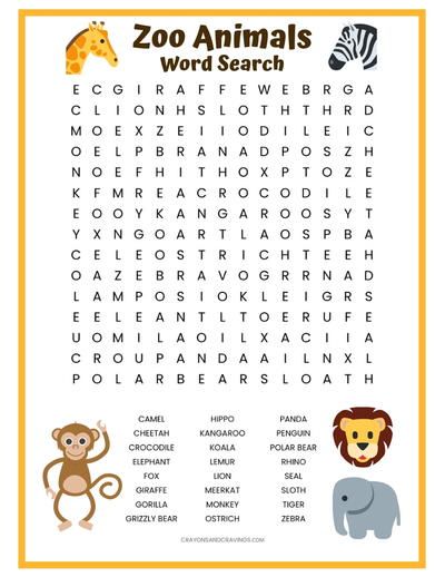 This word search for kids is actually fun for the whole family! See who can spot all of the animals "at the zoo" first. Wordsearches For Kids, Word Puzzles For Kids, Word Search For Kids, Kids Word Search, Word Search Puzzles Printables, Free Printable Word Searches, Zoo Activities, Materi Bahasa Inggris, Word Search Printables