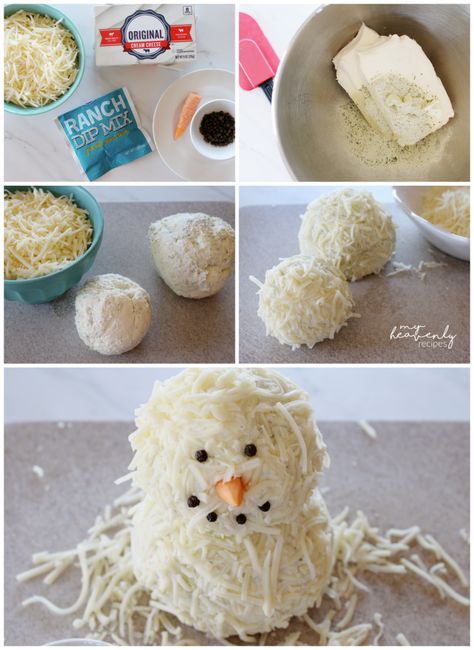 Snowman Cheese Ball, Snowman Cheeseball, Christmas Potluck, Cream Cheese Appetizer, Christmas Appetizer, Cheese Appetizer, Holiday Appetizers Easy, Holiday Appetizer, Delicious Appetizer Recipes