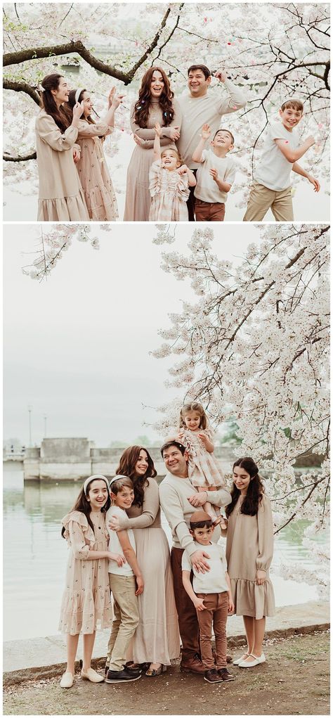 Cherry Blossoms Family Photoshoot, What To Wear For Cherry Blossom Photos, Apple Blossom Photo Shoot Family, Almond Blossom Family Photos, Apple Blossom Family Pictures, Cherry Blossom Family Pictures Outfits, Almond Blossom Photography Family, Blossom Photoshoot Family, Cherry Blossom Family Photos