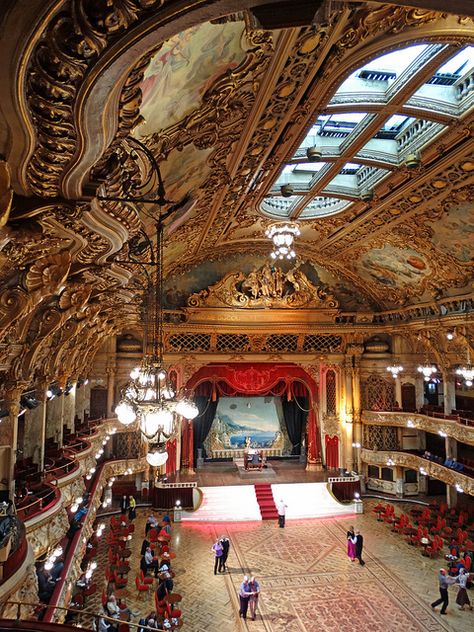 The Blackpool Tower Ballroom  Blackpool, Lancashire,UK opened in 1899 designed by Frank Matcham Blackpool Tower Ballroom, Minecraft Ballroom, Victorian Ballroom, Blackpool Beach, Blackpool Uk, Blackpool Tower, Theatre Interior, Romantic Beach Wedding, Dance Teachers