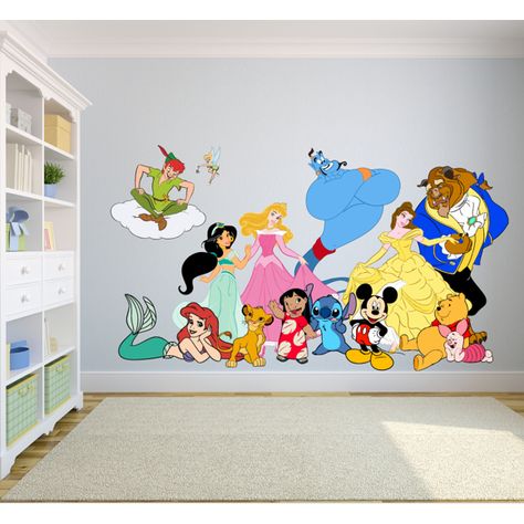 Disney Wall Stickers, Disney Wall Murals, Disney Mural, Disney Wall Decor, Disney Wall Decals, Disney Wall Art, Disney Room Decor, Princess Decorations, Disney Rooms