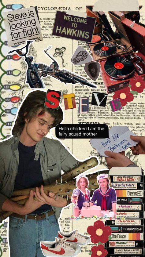 steve harrington <3 #vintage #collage #aesthetic #moodboard #steveharrington #strangerthings #djo #80saesthetic #vintagecollage Steve Harrington Aesthetic Moodboard, Steve Harrington Collage, Steve Harrington Moodboard, Steve Harrington Wallpaper Iphone, Steve Harrington Wallpaper Aesthetic, Stranger Things Wallpaper Steve, Steve Harrington Poster, Steve Aesthetic, Stranger Things Collage