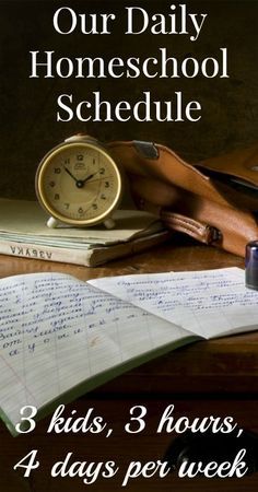 See this family's daily homeschool schedule. 3 kids, 3 hours per day, 4 days per week gets it all done. Planning School, Week Schedule, Homeschool Routine, Homeschool Education, Homeschool Inspiration, How To Start Homeschooling, School Schedule, Homeschool Schedule, Homeschool Learning