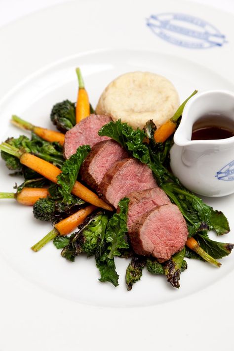 Lamb Fillet Recipes, Lamb Loin Recipes, Lamb Fillet, Steamed Pudding Recipe, Fillet Recipes, Suet Pudding, Sprouting Broccoli, Parmesan Risotto, Lamb Loin