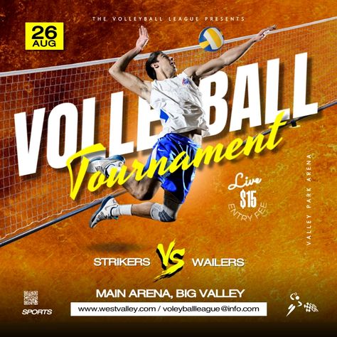 Match Poster Design, Tournament Flyer Design, Volleyball Instagram, Volleyball Signs, Match Poster, Volleyball Poster, Volleyball Match, Volleyball Posters, Volleyball Tournament