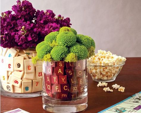 Centerpieces Diyweddingsmag, Party Idea, Boardgame Centerpieces, Board Game Themed Wedding, Board Game Wedding, Centerpiece Game, Board Game Centerpieces Game Centerpieces, Diy Wedding Games, Diy Wedding Crafts, Board Game Wedding, Diy Wedding Magazine, Board Game Themes, Board Game Party, Board Game Cafe, Game Night Parties