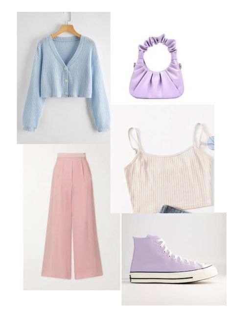 Blue Pastel Outfit, Pastel Outfit, Blue Pastel, Pink Pastel, Pastel Purple, Blue Outfit, Blue And Pink, Art Clothes, Colour Palette