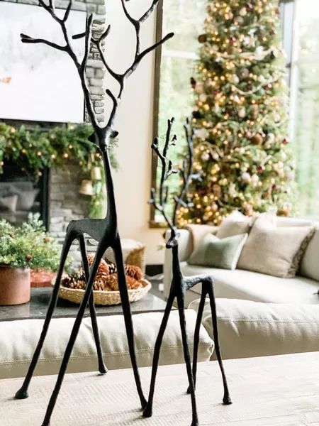 Bronze Sculpted Reindeer curated on LTK Pottery Barn Black, Festivus For The Rest Of Us, Black Christmas Decorations, Pottery Barn Christmas, Holiday Mantel, Christmas Mantle Decor, Christmas Kindergarten, Merry Christmas Ya Filthy Animal, Reindeer Decorations