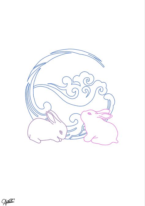 Heaven's Official Blessing Tattoo Designs, Svsss Tattoo, Mdzs Tattoo, Tgcf Tattoo, Chibi Base Couple, Small Pretty Tattoos, Stylist Tattoos, Line Art Tattoos, Bunny Art