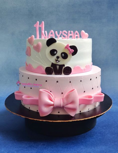 #saundhibakery #eggless #whippedcreamcake #semifondantcake #panda #pandacake #pandatheme #pandacakeforgirl #Amanora #punebaker #nocakepremix #cakefromscratch #cake #homebaker #cutepandacake Pink Panda Cake, Birthday Cakes Girls Kids, Panda Birthday Cake, Pink Birthday Theme, Children Cake, Coconut Decoration, Panda Cake, Panda Birthday, Pink Panda