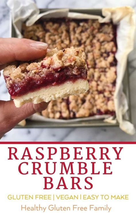 Gluten Free Raspberry Crumble Bars, Gluten Free Non Dairy Desserts, Gluten Free Recipes For Breakfast Healthy, Easy Gluten Free Bars, Healthy Gluten Free Dessert Recipes, Unique Desert Ideas, Gluten Free Squares And Bars Recipes, Gluten Free Breakfast For A Crowd, Gluten Free Bars And Squares