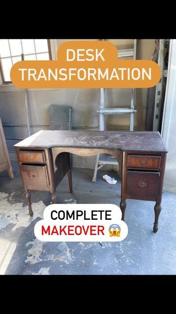 Irina / Furniture Flips / Tutorials / Tips on Instagram: "Desk transformation! @wagnerspraytech @wiseowlpaint What do you think?" Desk Transformation Diy, Flips Tutorials, Desk Transformation, Furniture Flips, Diy Desk, Flipping Furniture, Furniture Makeovers, Furniture Makeover, Entryway Tables