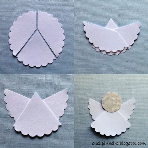 Fácil Angelito de Papel para Decoraciones de Primera Comunión. Paper Angel, Homemade Christmas Decorations, Angel Crafts, Navidad Diy, Easy Christmas Crafts, Punch Art, Christmas Crafts For Kids, Neon Genesis Evangelion, Homemade Christmas