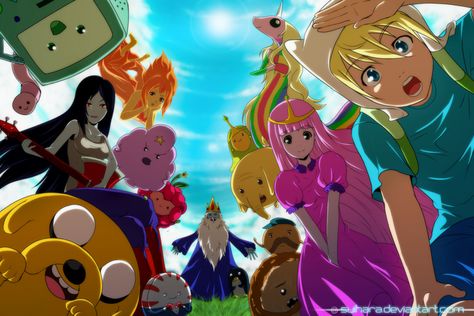 adventure time anime | Adventure Time | Know Your Meme Art Adventure Time, Adveture Time, Adventure Time Characters, Adventure Time Wallpaper, Adventure Time Cartoon, Cartoon Network Shows, Anime Vs Cartoon, Cartoon As Anime, Adventure Time Finn