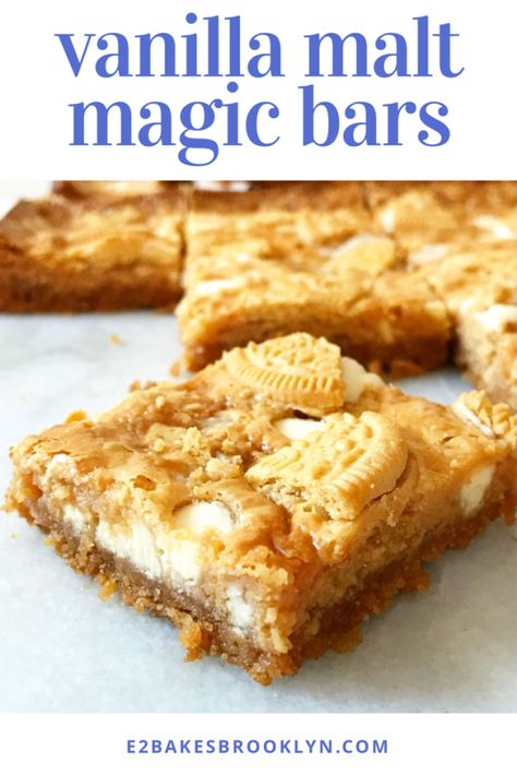 Malt Desserts, Malted Milk Recipes, Malt Recipe, Magic Bars Recipe, Vanilla Bars, Oreo Bars, Theme Snack, Bar Desserts, Magic Bars