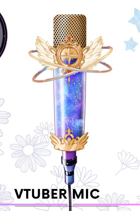 Dnd Magical Instruments, Magic Flute Illustration, Group Scenarios, Futuristic Microphone, Vtuber Microphone Asset, Magical Girl Transformation Item, Vtuber Design, Random Idea, Vtuber Assets