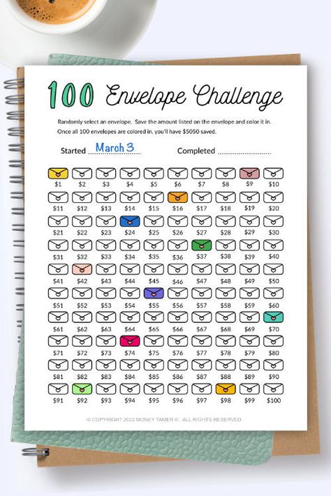 Savings Challenge Paycheck, 100 Days Of Saving Money, 100 Money Challenge, 5k Savings Challenge 100 Days, Envelope Saving System 1-100, 20 Envelope Challenge, 60 Day Envelope Challenge, 100 Dollar Challenge, 100 Day Budget Challenge